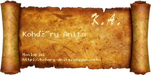 Koháry Anita névjegykártya